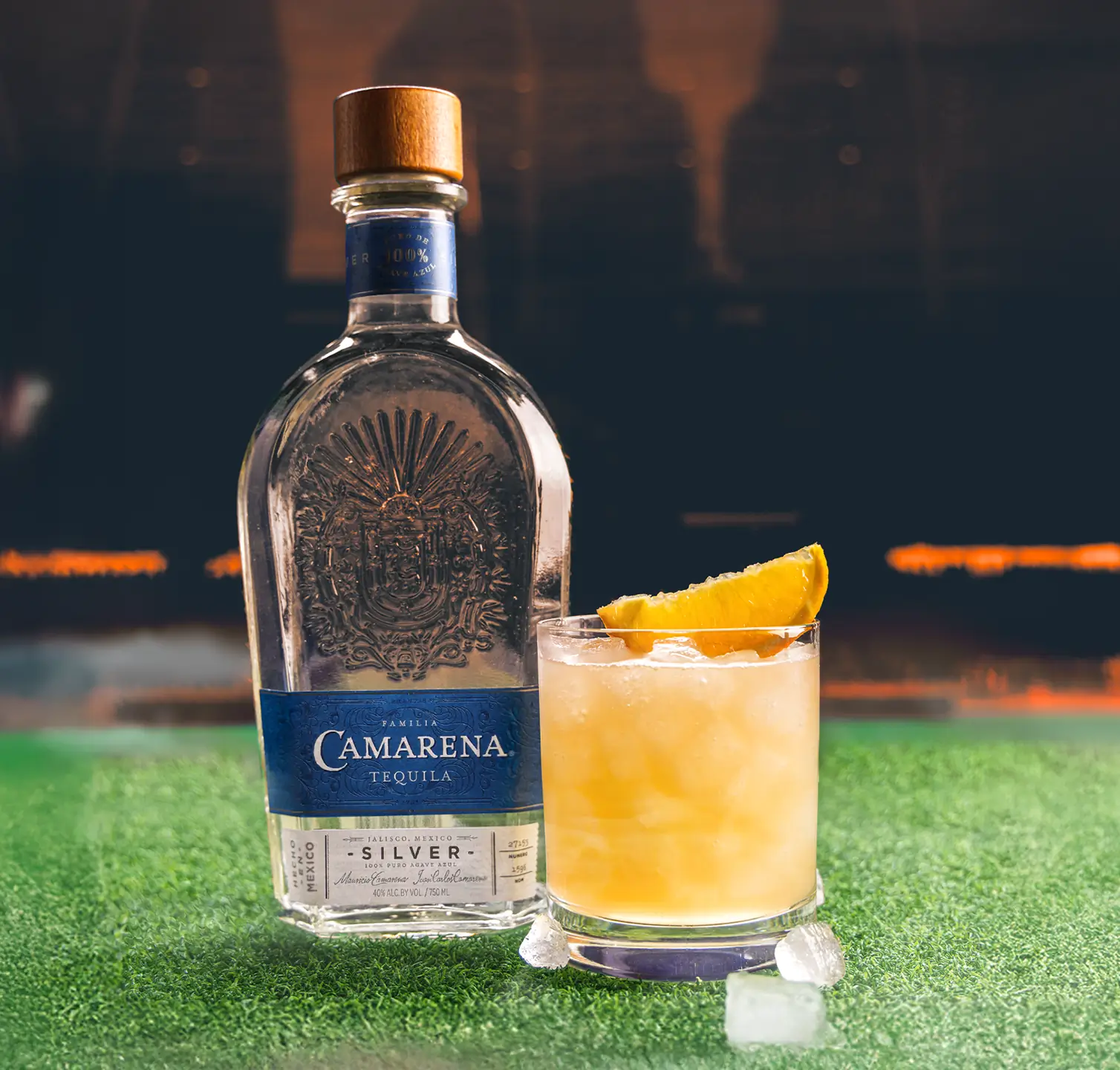 Camarena Bottle and Dynamo crush margarita