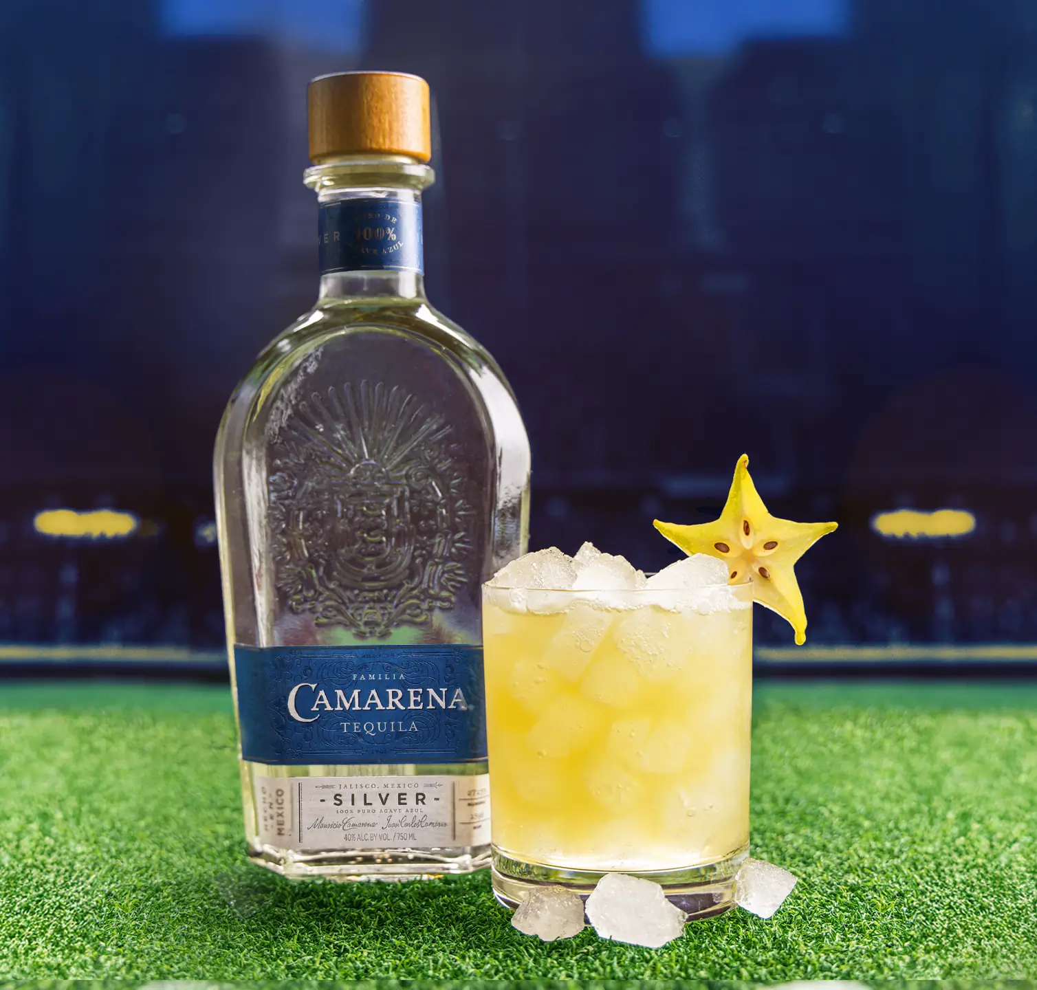 Camarena Bottle and margarita estrella