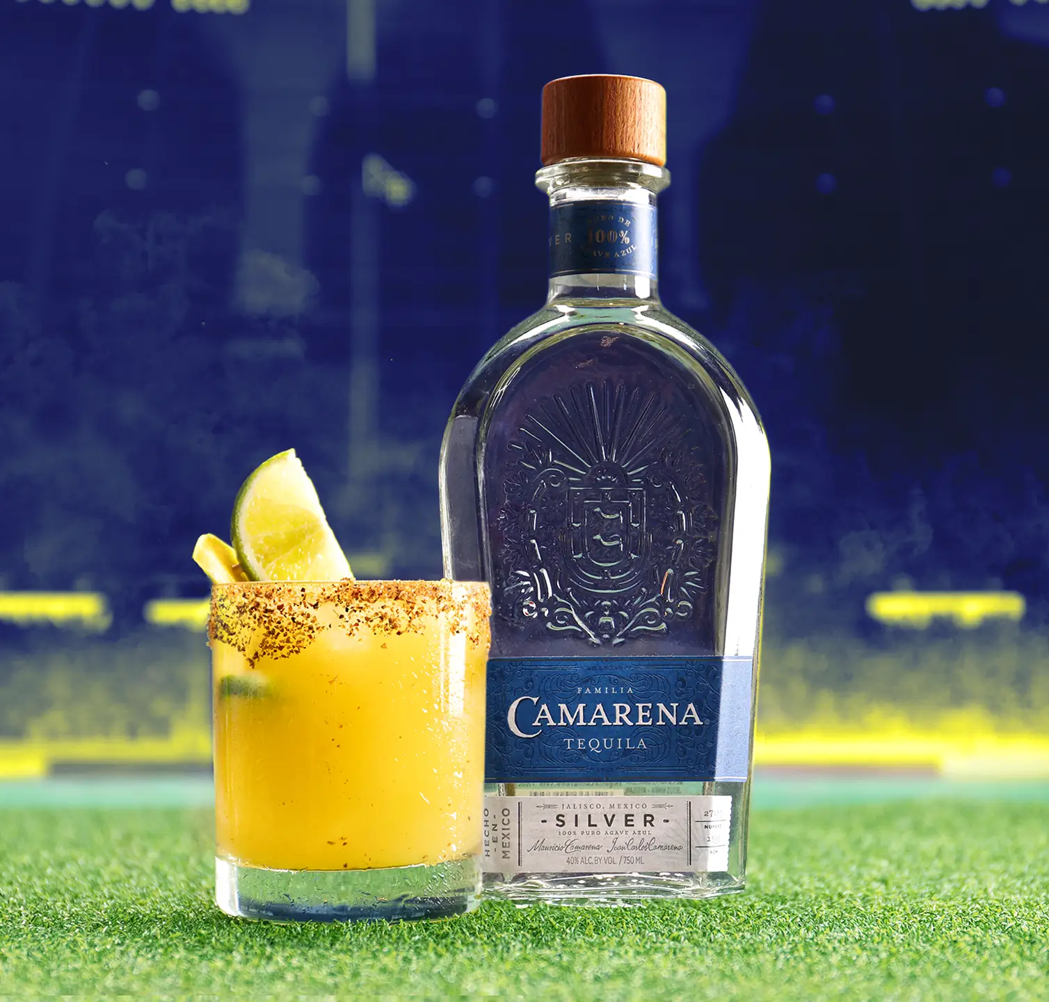 Camarena Bottle and spice mango margarita